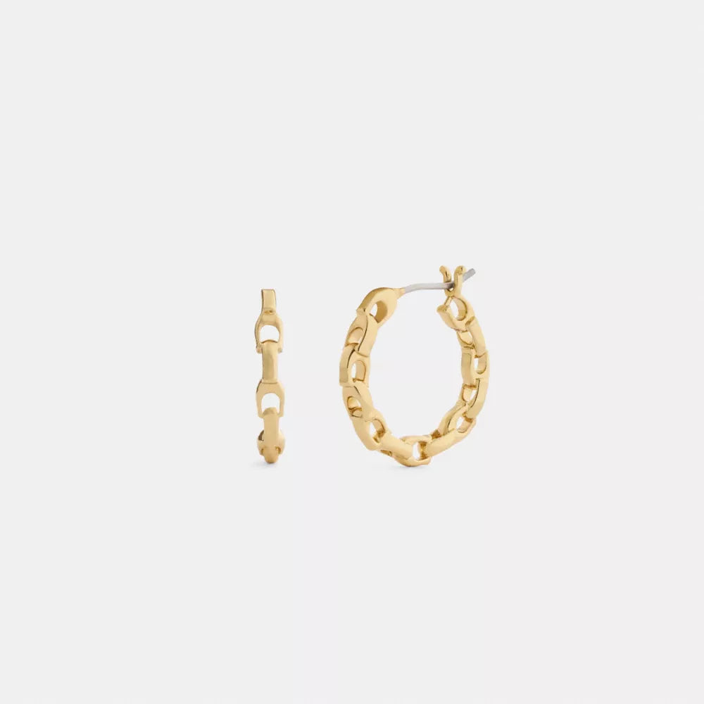 Linked C Small Hoop Earrings - Gold