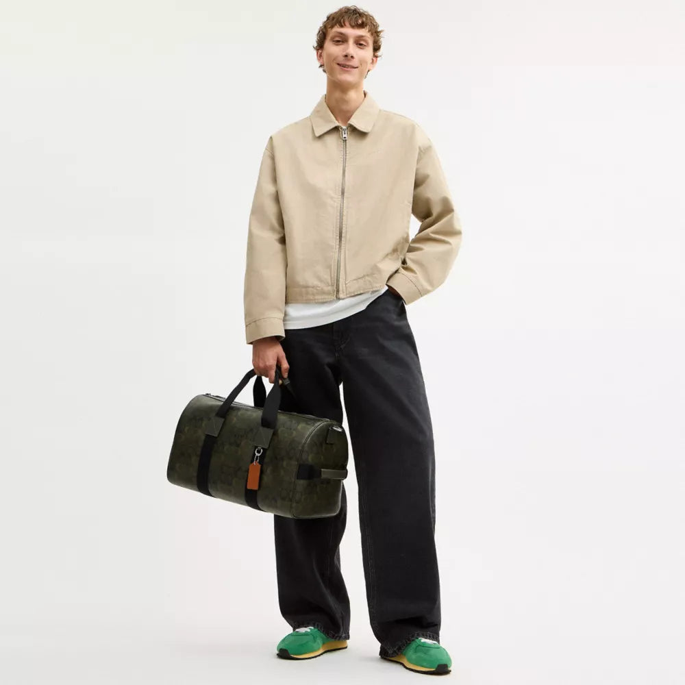 Explorer Duffle Bag 45 In Signature Camo Print - Signature Canvas/Silver/Green