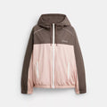 Hooded Windbreaker - Chestnut/Soft Pink