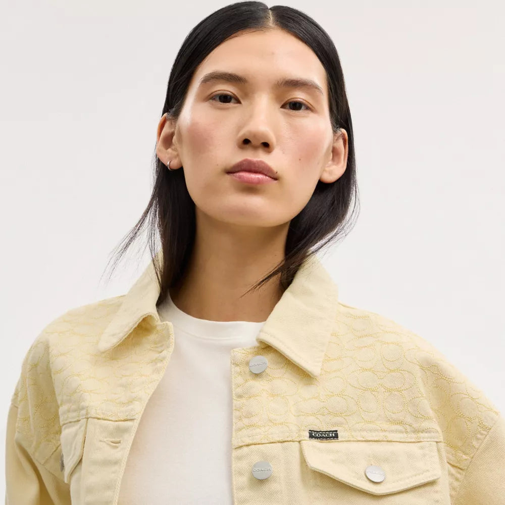 Garment Dyed Denim Jacket - Straw