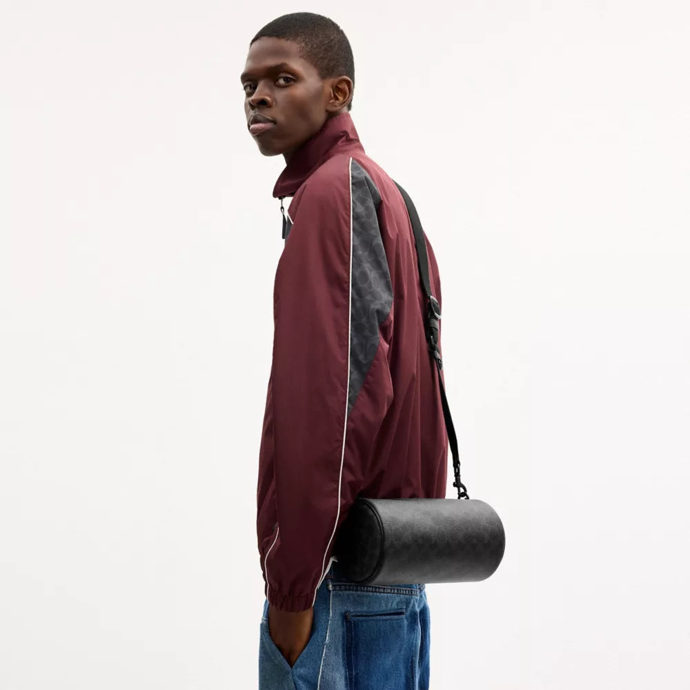 Andre Barrel Bag 24 In Signature Canvas - Signature Canvas/Matte Black/Black Signature