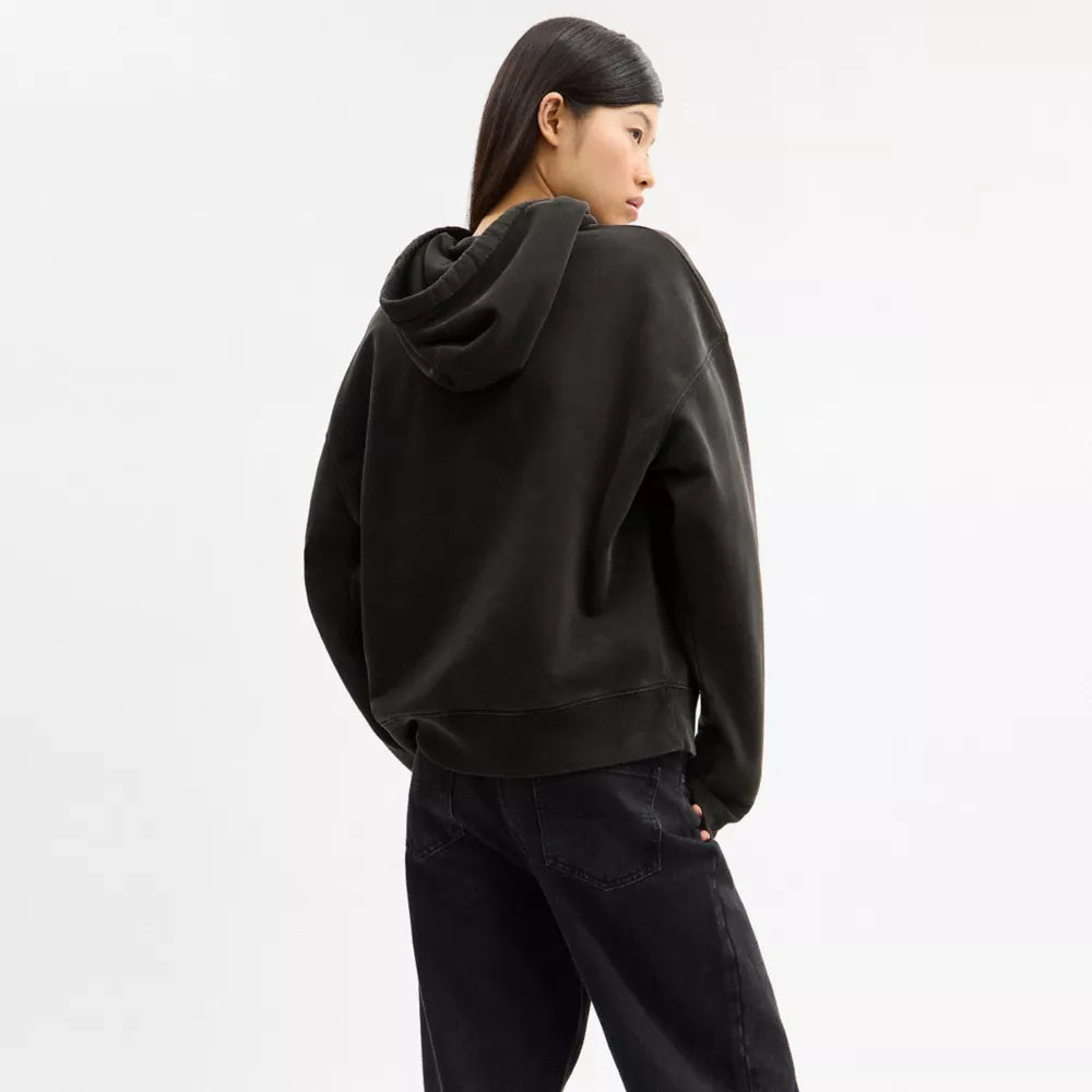 Fish Graphic Hoodie - Black