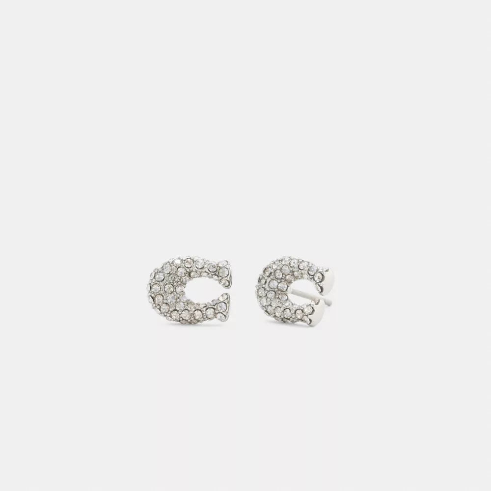 Pavﾨﾦ C Stud Earrings - Silver