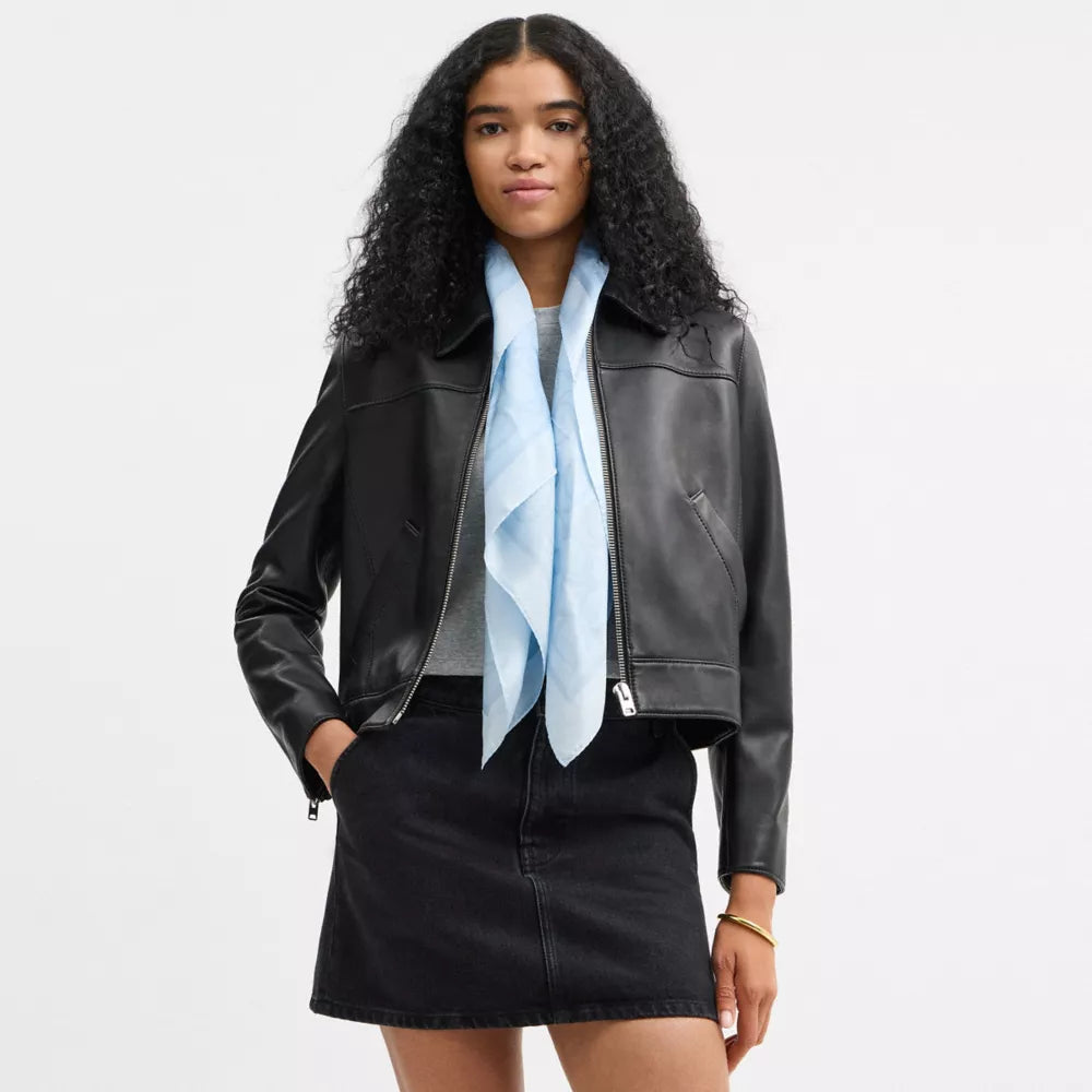Jumbo Signature Silk Square Scarf - Light Blue