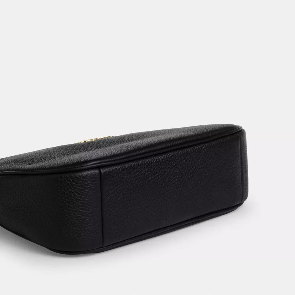 Teri Shoulder Bag - Pebbled Leather/Gold/Black