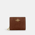 Snap Wallet - Suede/Gold/Warm Brown