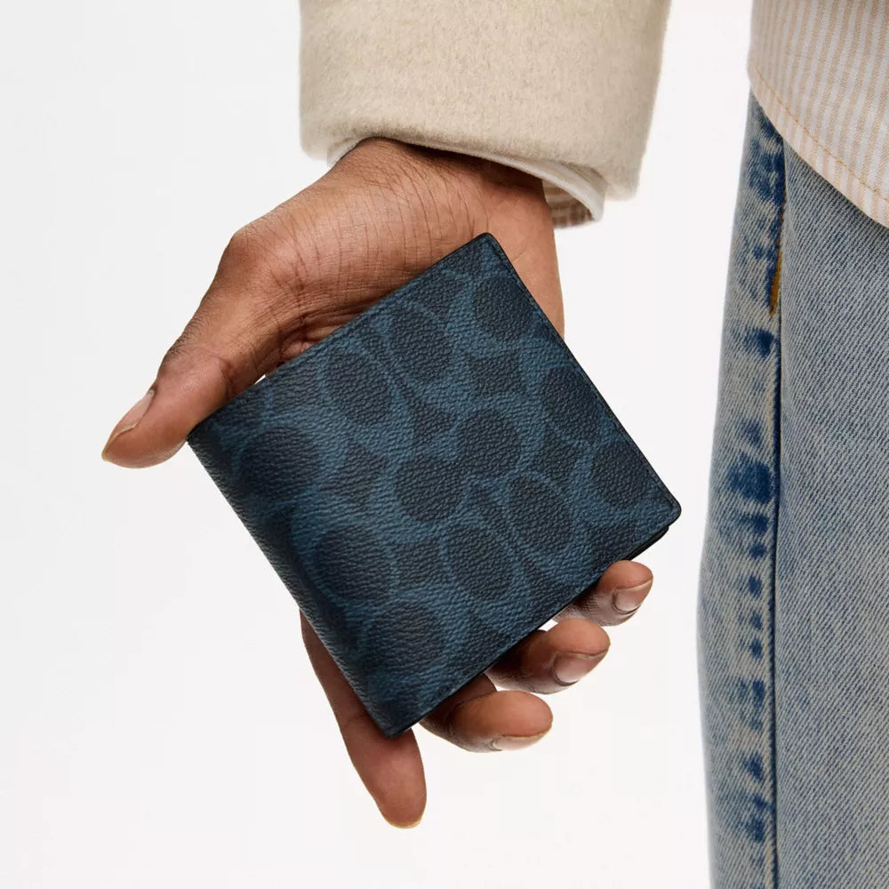Id Billfold Wallet In Signature Canvas - Ink Blue