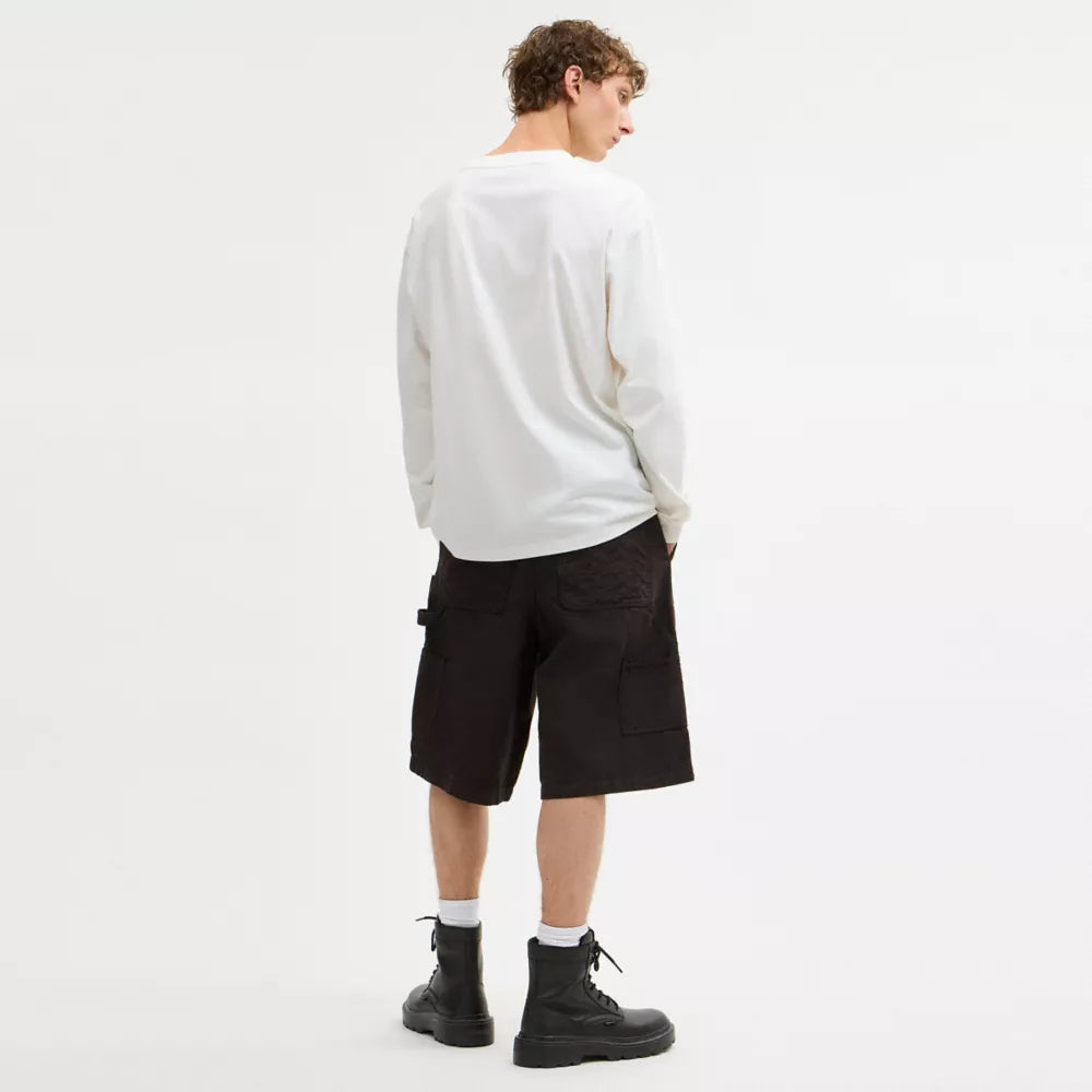 Sporty Relaxed Long Sleeve T-Shirt In Organic Cotton - Vintage Ivory
