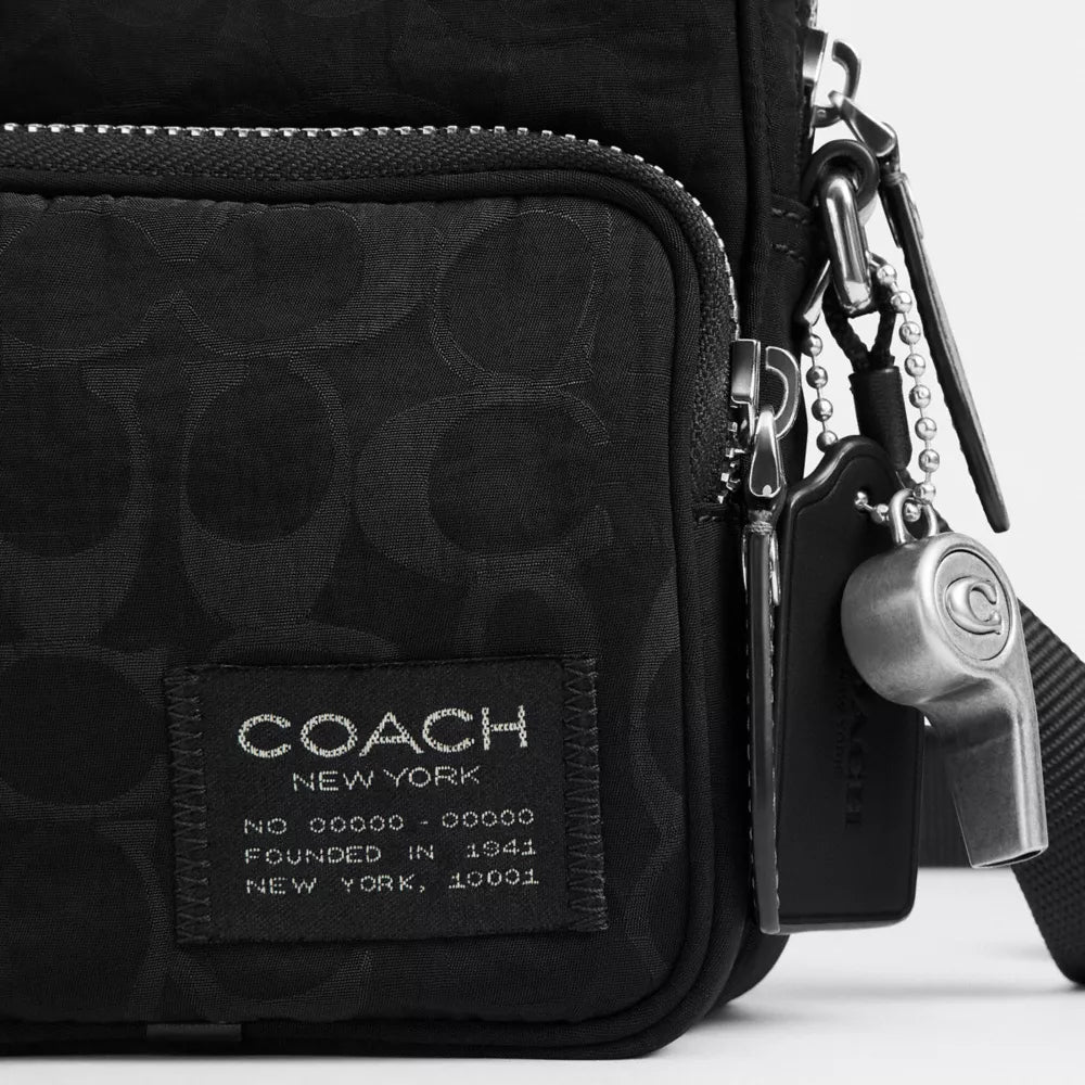 Locke Crossbody Bag In Signature Nylon Jacquard - Nylon/Black