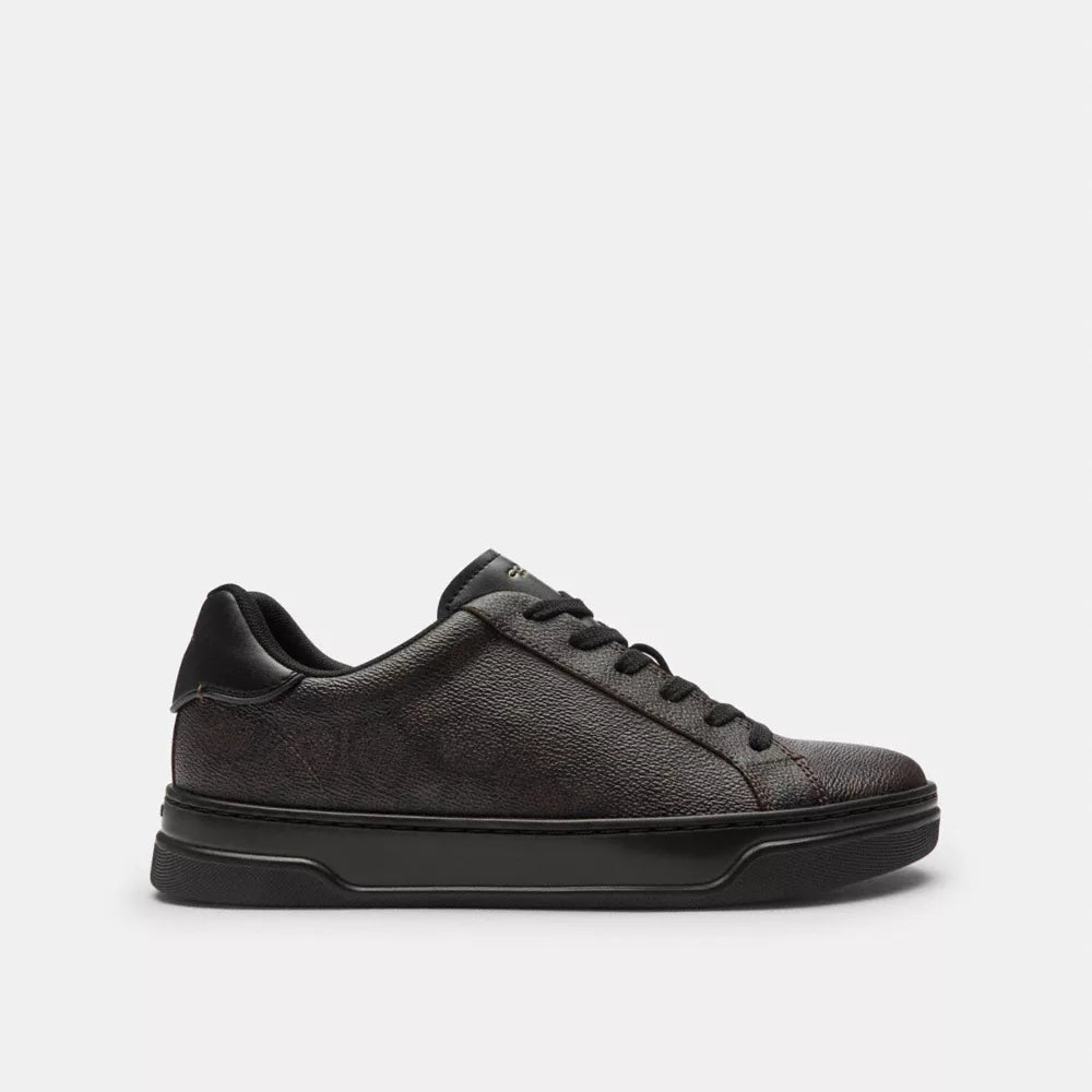 High Line Sneaker In Signature Canvas - Walnut & Black