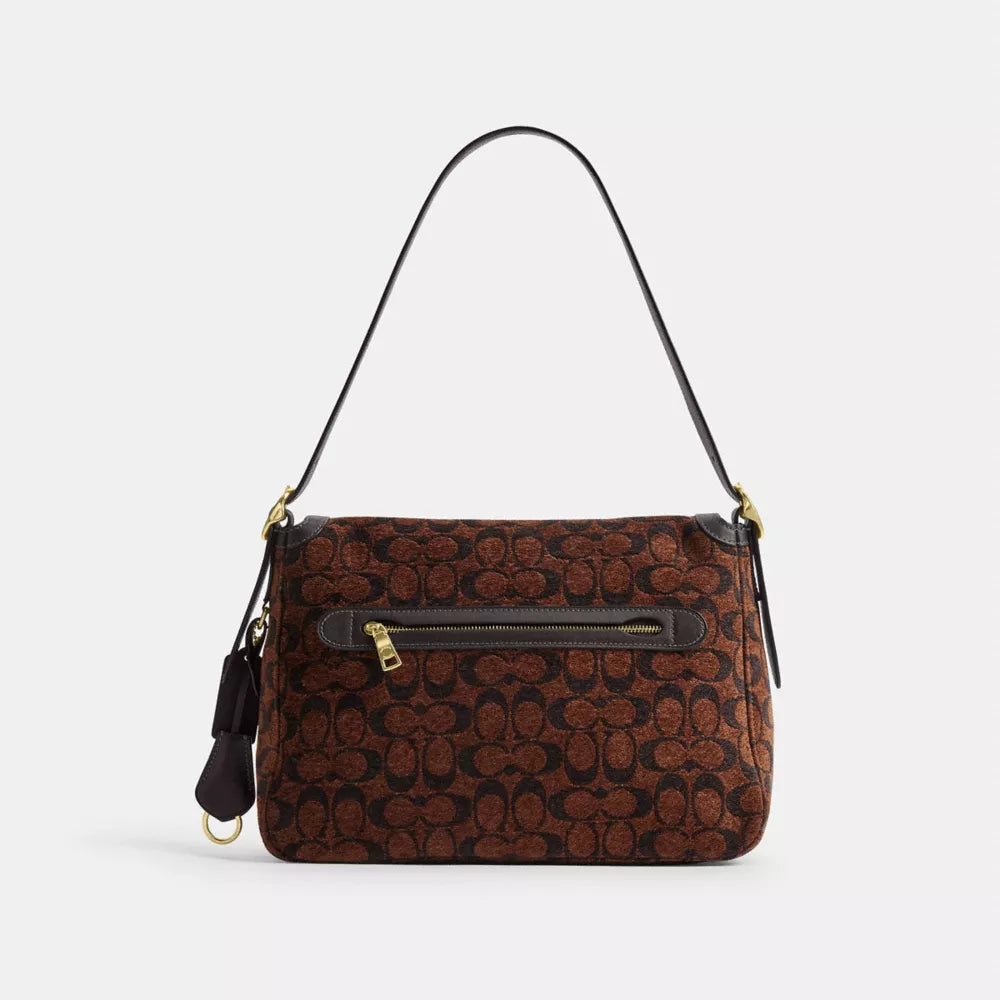 Etta Flap Bag In Signature Chenille - Signature Chenille/Gold/Truffle