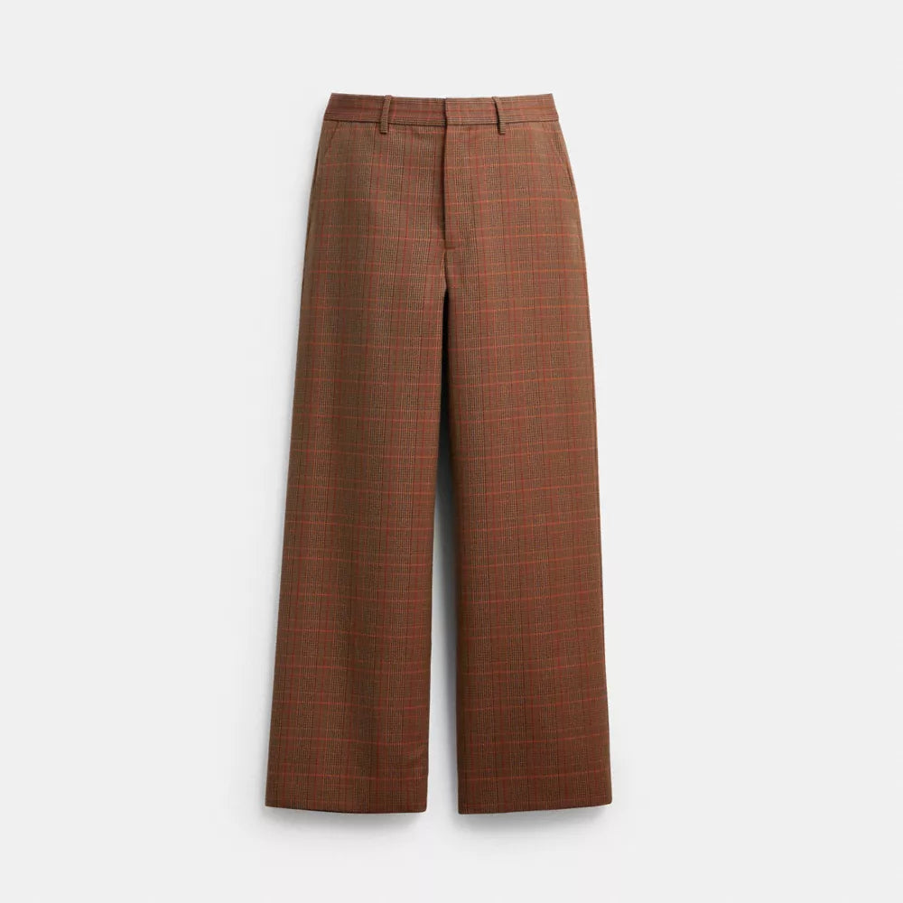 Tailored Pants - Orange/Pink Plaid