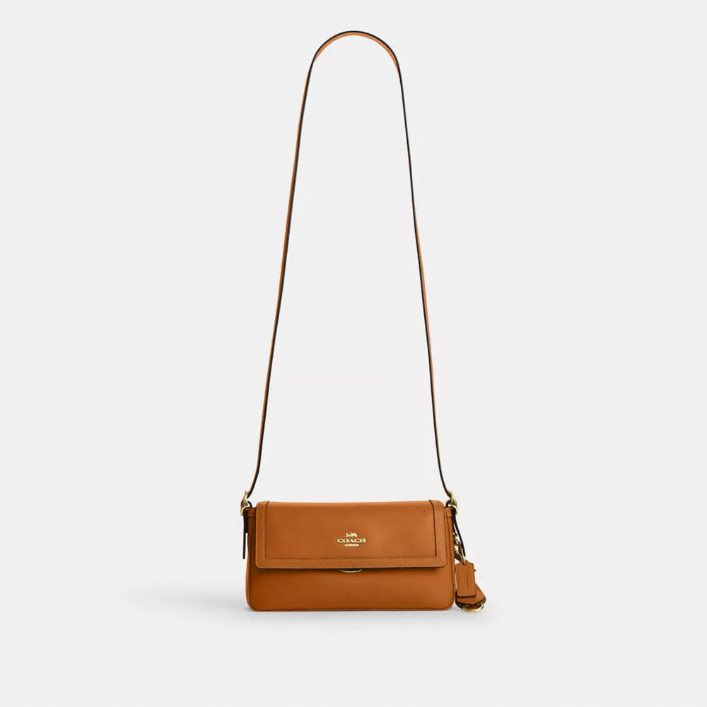 Etta Small Flap Shoulder Bag - Gold/Brown