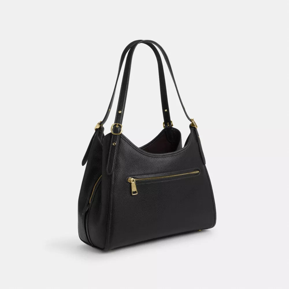 Erin Shoulder Bag - Pebbled Leather/Gold/Black