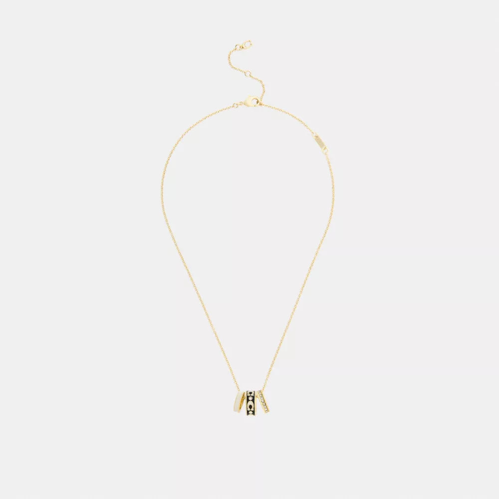 Repeated C Rondelle Necklace - Gold/Black