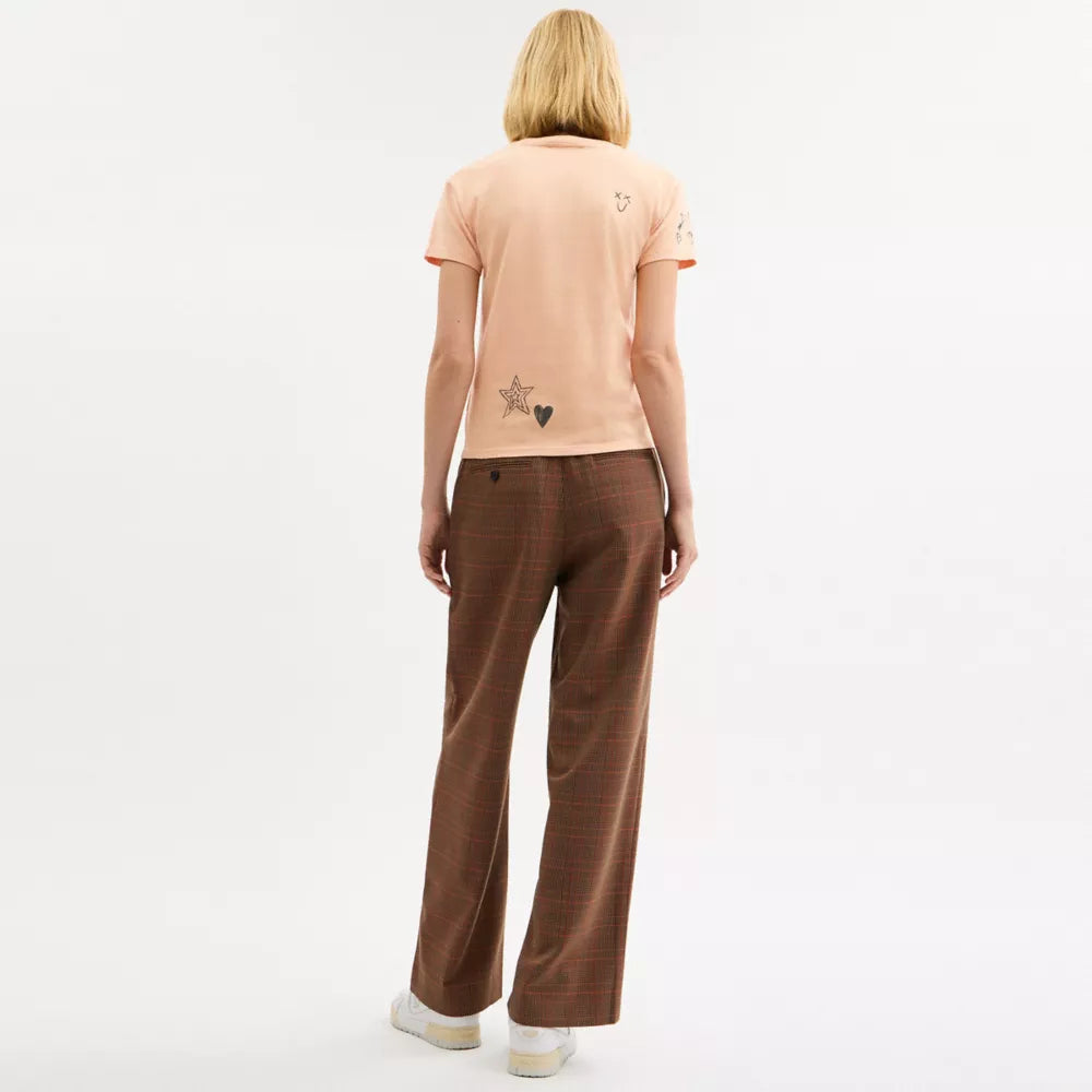 Tailored Pants - Orange/Pink Plaid