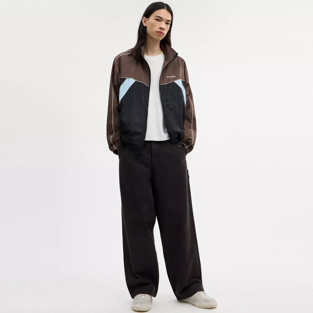 Track Jacket In Recycled Polyester - Brown/Multi