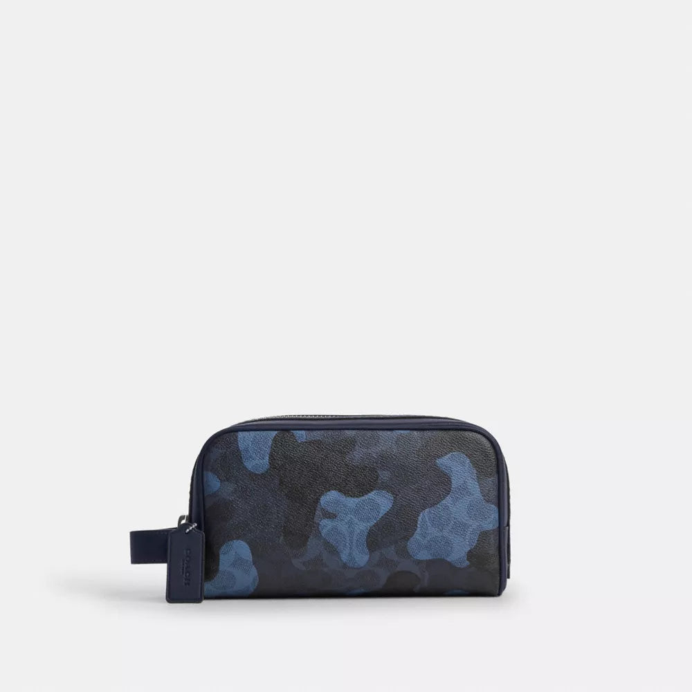 Small Travel Kit In Signature Camo Print - Silver/BLUE MULTI
