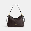 Laurel Shoulder Bag In Signature Canvas - Signature Canvas/Gold/Walnut/Black