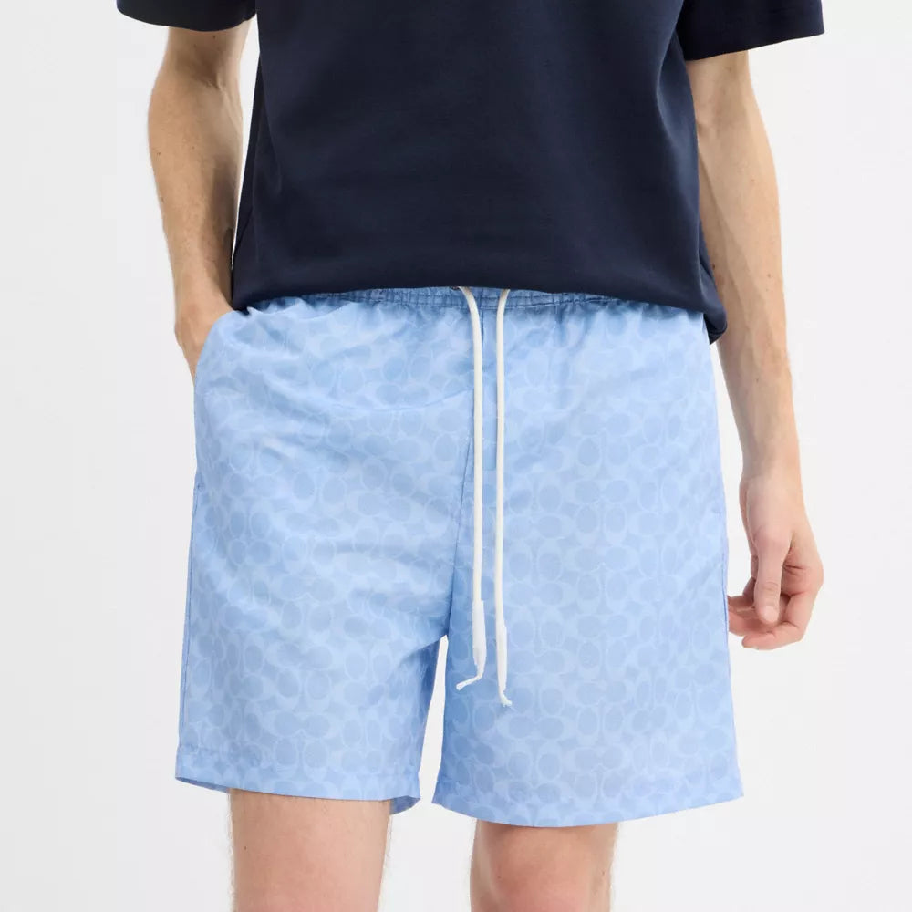 Signature Swim Trunks In Recycled Polyester - Cerulean Light Blue