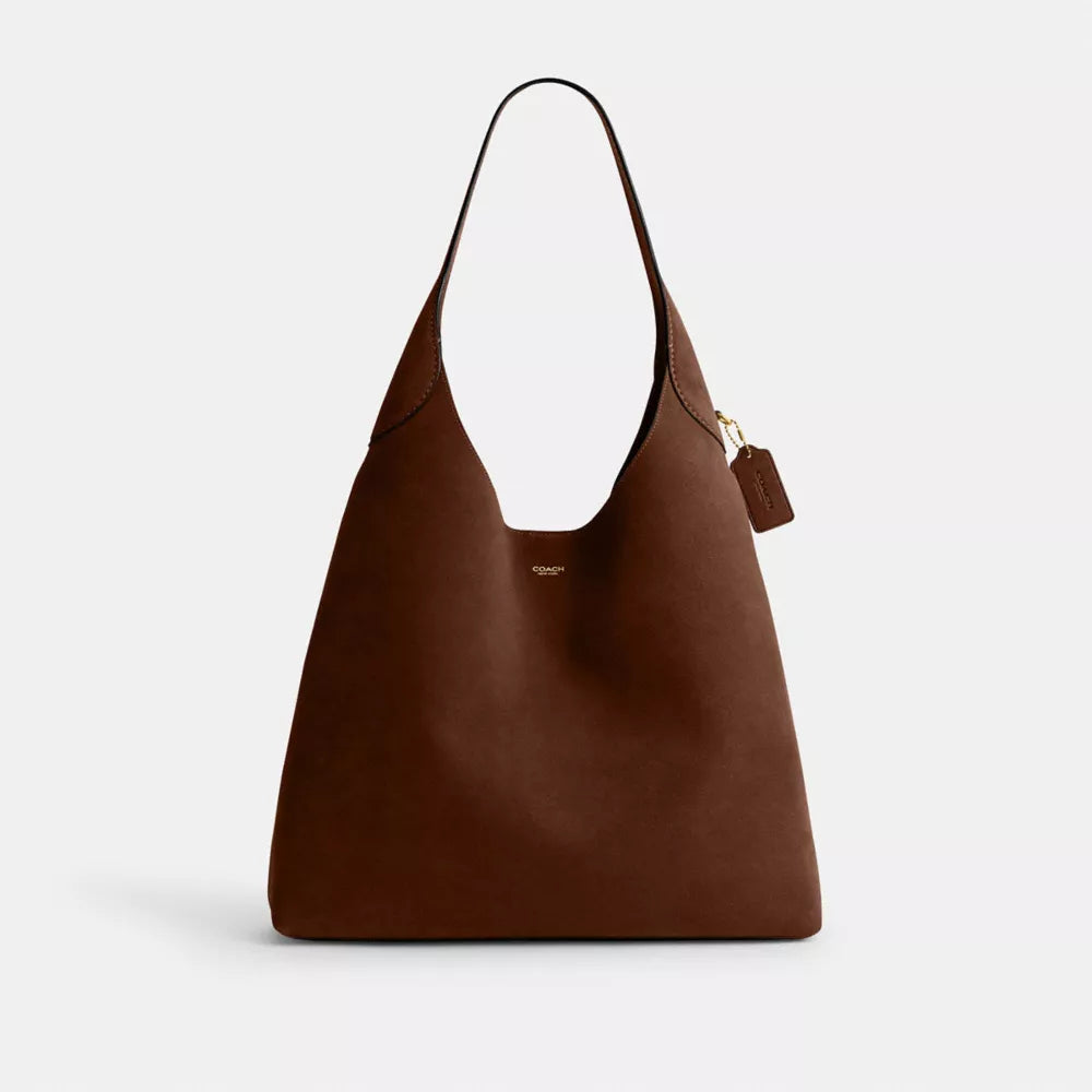 Brooklyn Shoulder Bag 39 - Suede/Brass/Warm Brown