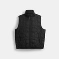 Quilted Signature Puffer Vest In Recycled Polyester - Black