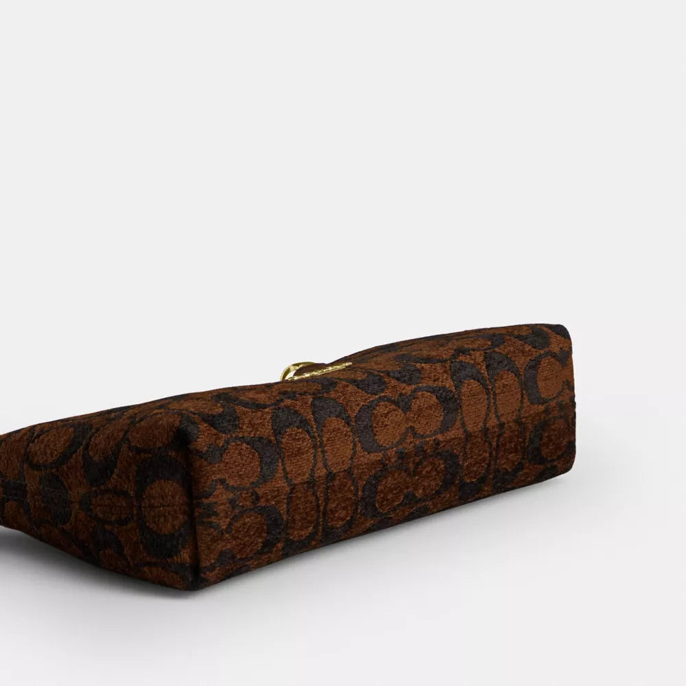 Emeilia Shoulder Bag In Signature Chenille - Signature Chenille/Gold/Truffle