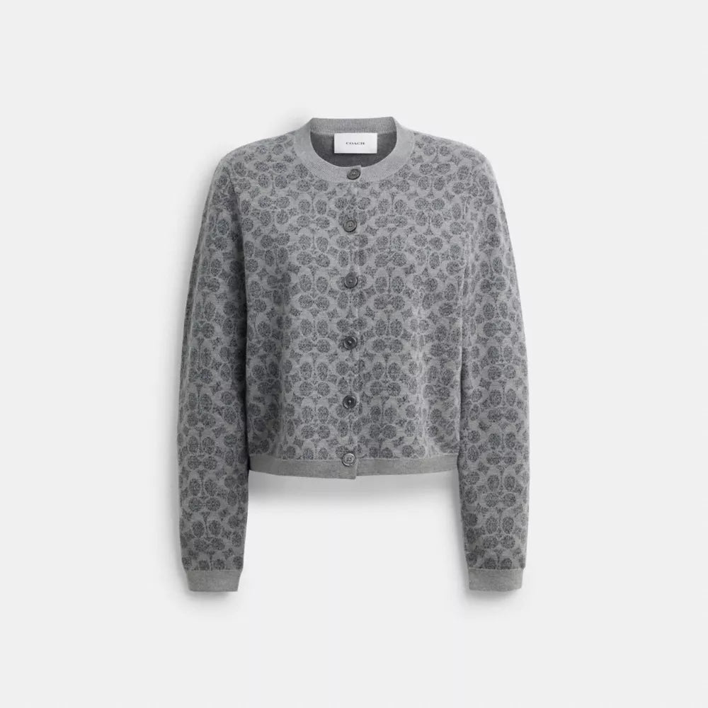 Signature Button Down Cardigan - Grey
