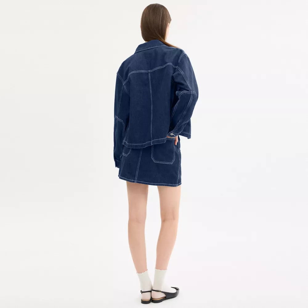 Denim Utility Skirt - Dark Denim