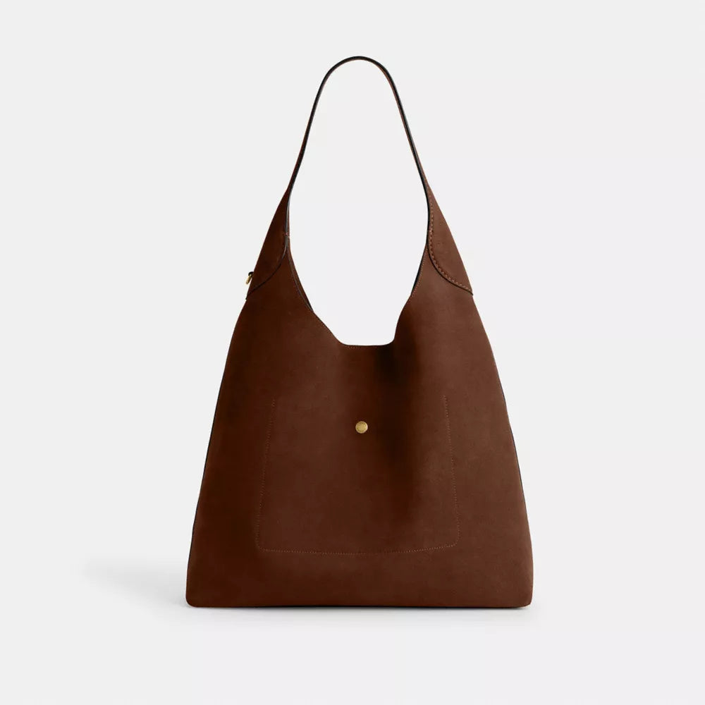 Brooklyn Shoulder Bag 39 - Suede/Brass/Warm Brown