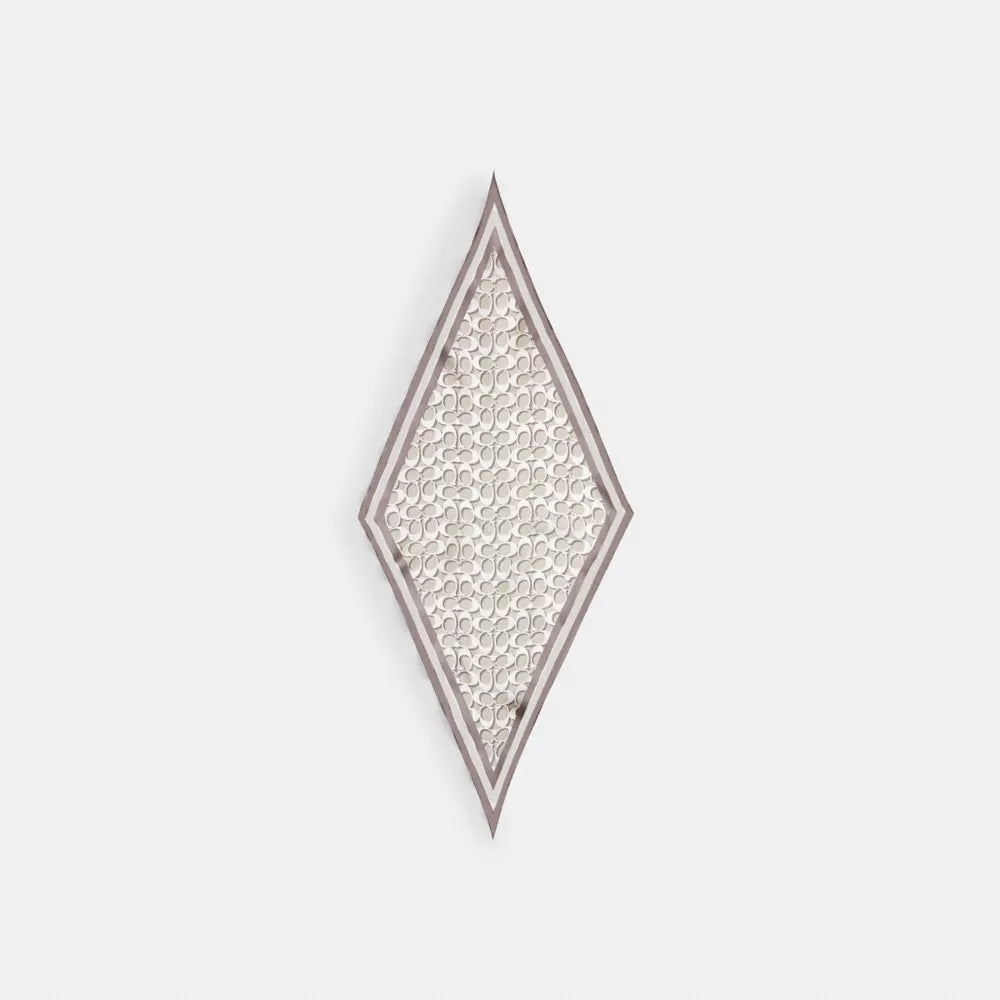 Signature Silk Diamond Scarf - Bone