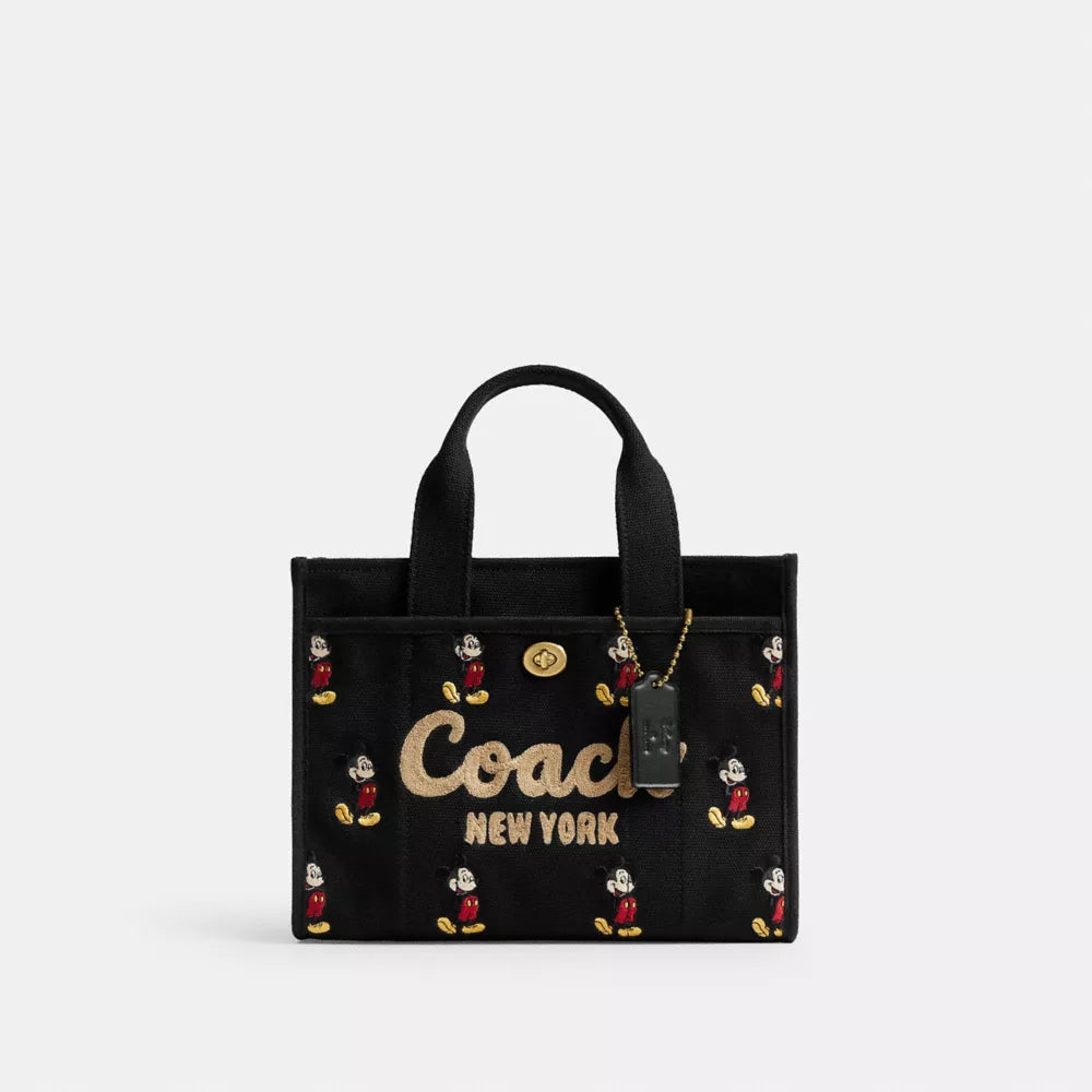 Disney X Coach Cargo Tote Bag 26 With Mickey Mouse In Regenerative Cotton Canvas - Canvas/Brass/Black Multi