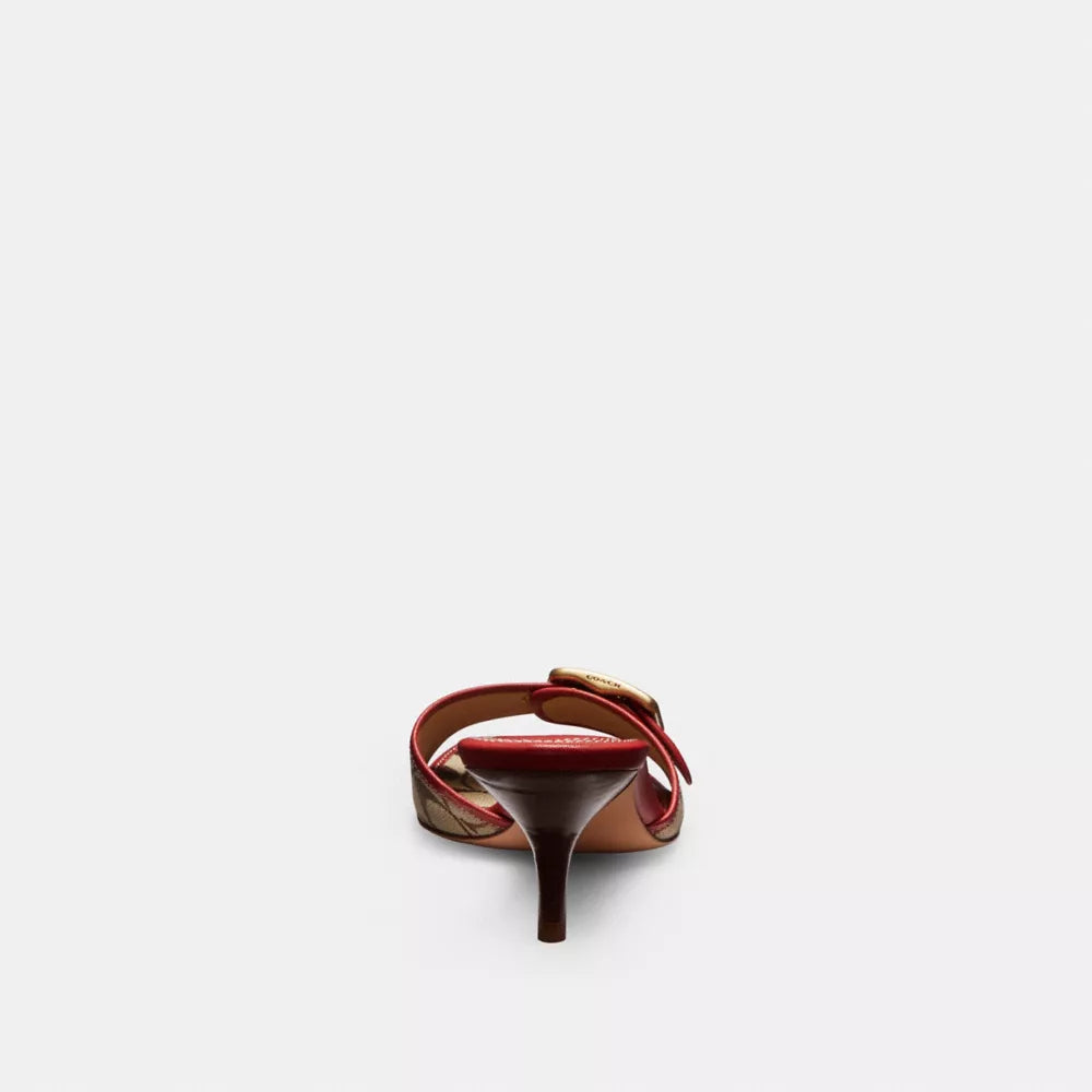 Margot Sandal In Signature Sateen Jacquard - Signature Jacquard/Khaki/Poppy