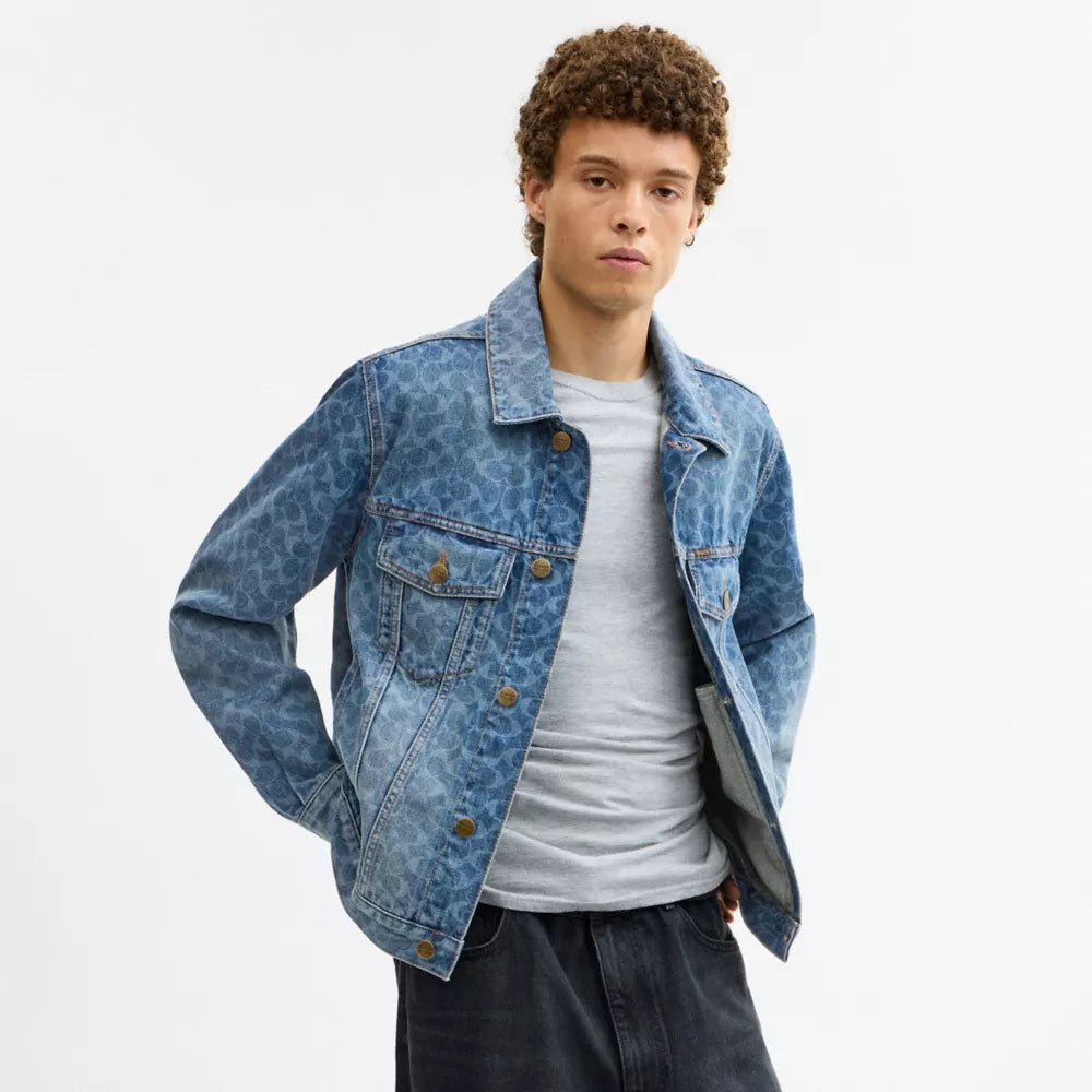 Signature Denim Trucker Jacket - Cold Spring Medium Wash