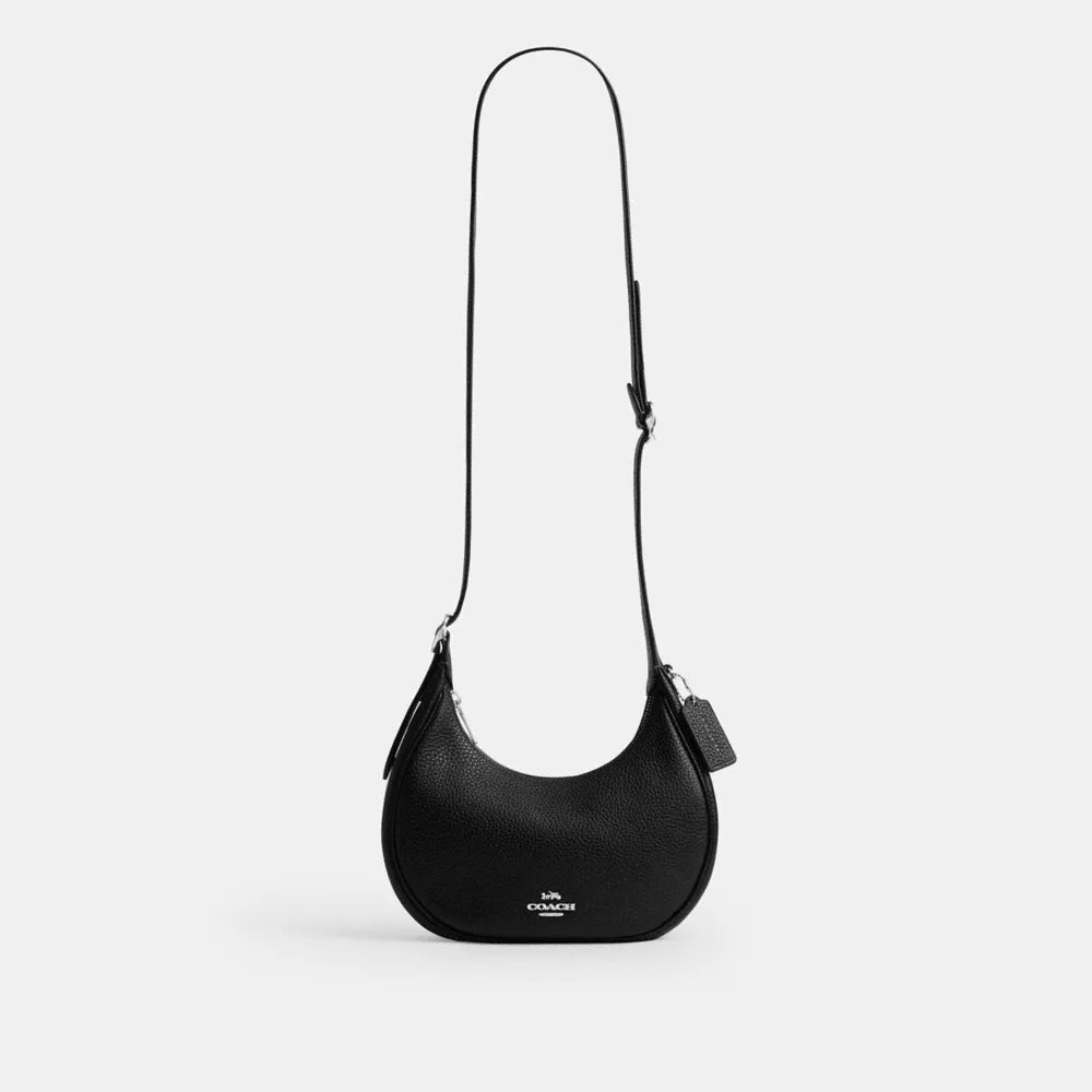 Emily Shoulder Bag - Pebbled Leather/Silver/Black