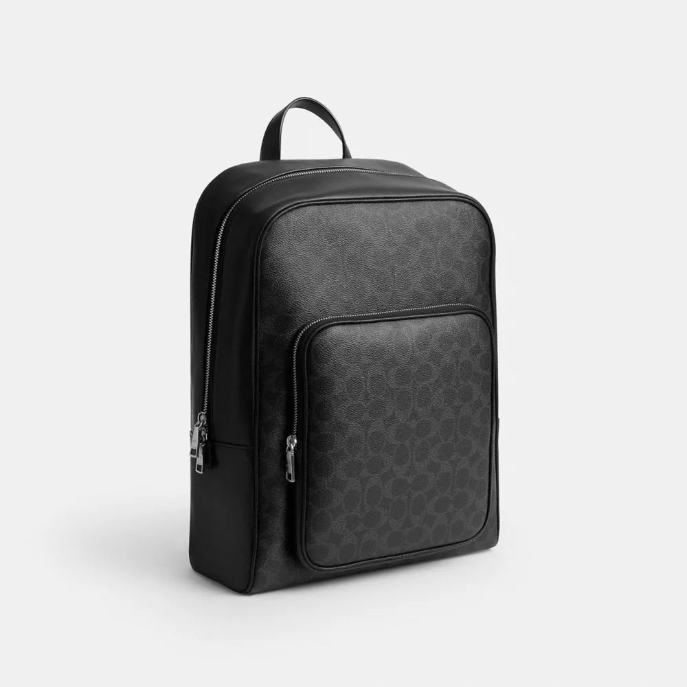 Aiden Backpack In Signature Canvas - Signature Canvas/Silver/Black Signature
