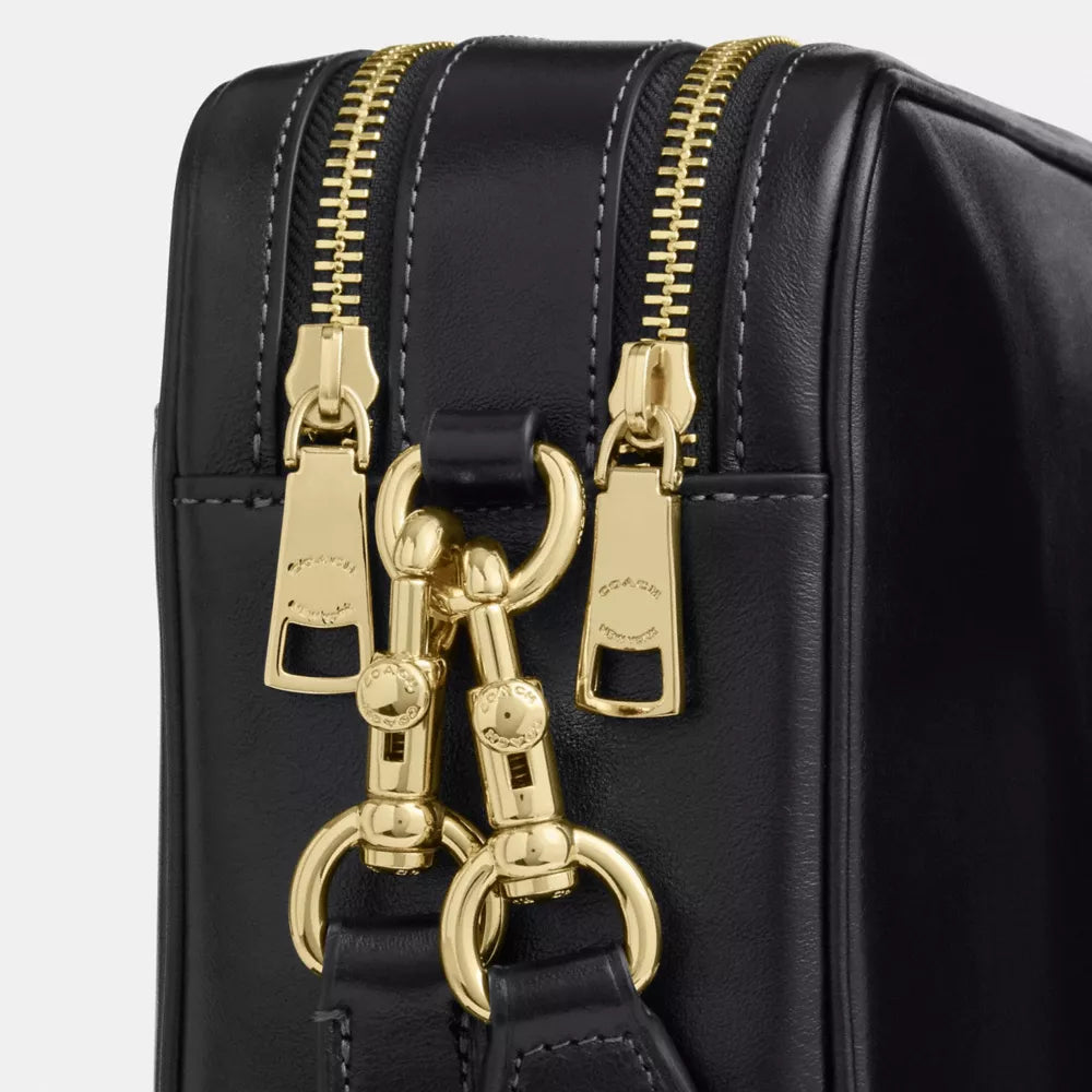 Carey Crossbody Bag - Crinkle Leather/Gold/Black