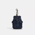 Mini Warner Backpack Bag Charm In Signature Canvas - Signature Canvas/Gunmetal/Denim/Midnight Navy