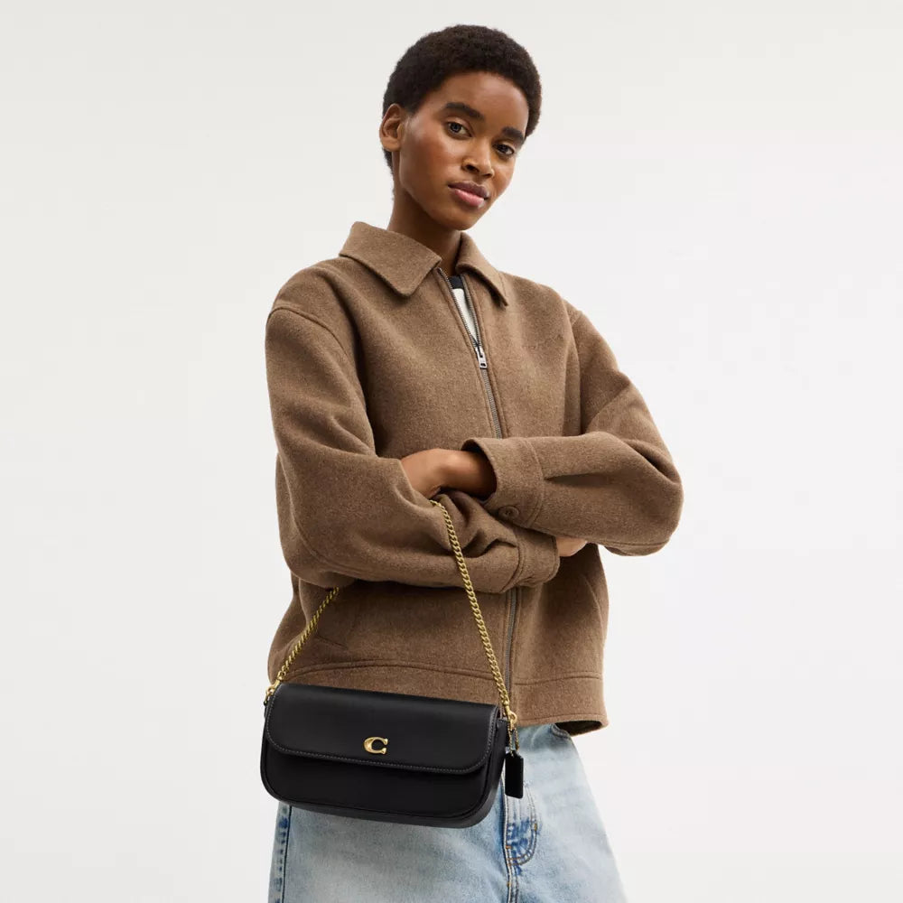 Brook Flap Chain Bag - Brass/Black