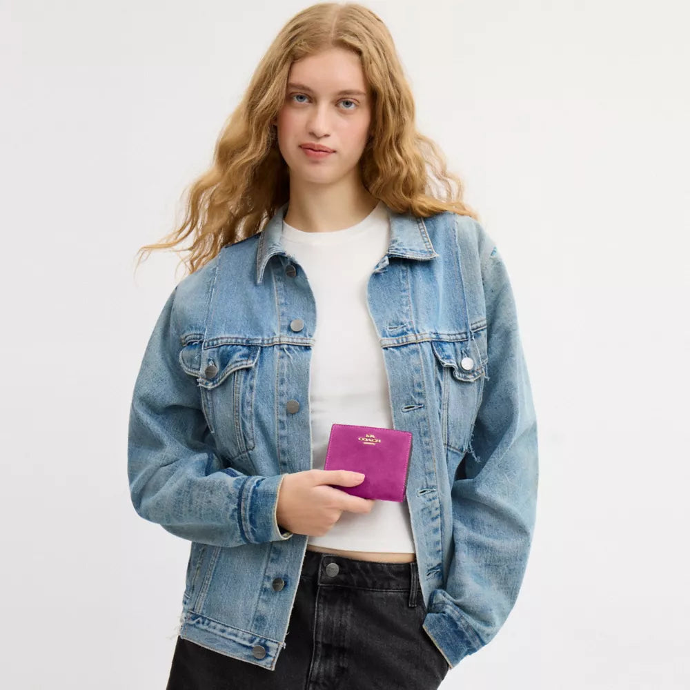 Snap Wallet - Suede/Im/Magenta