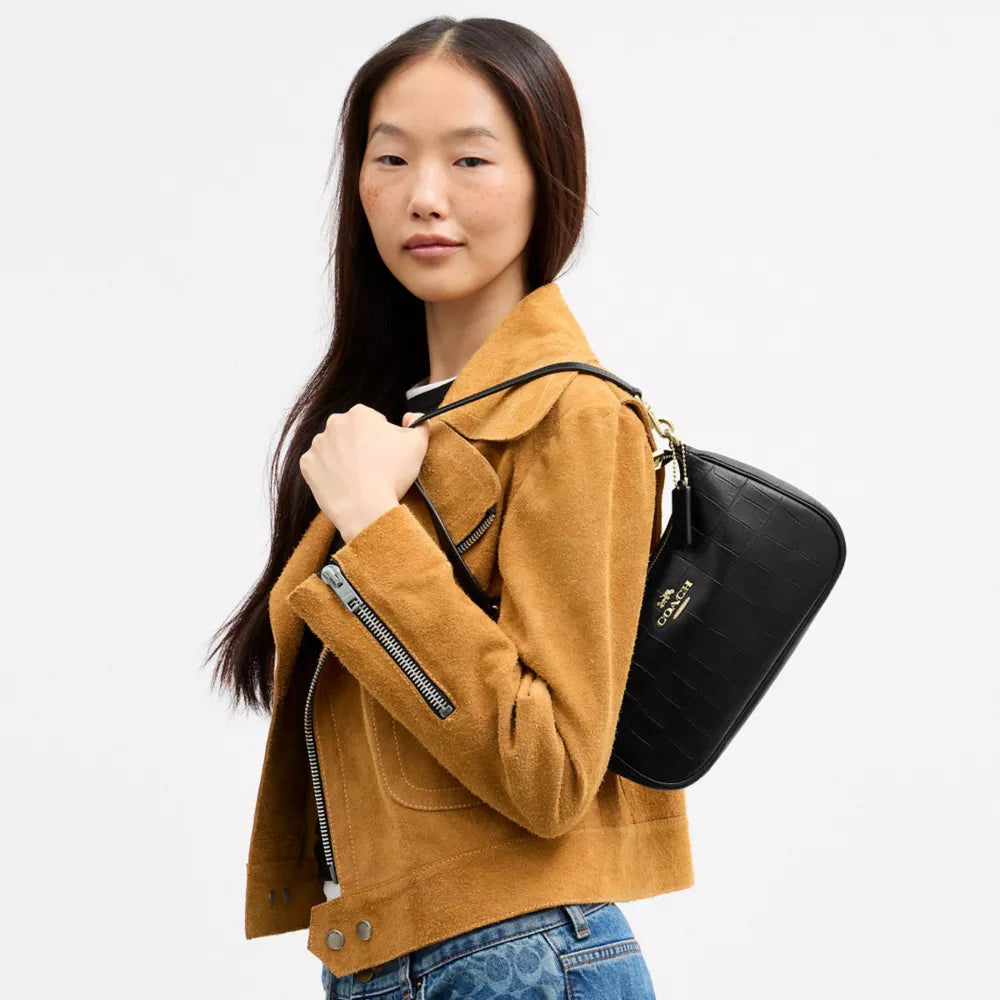Soft Teri Shoulder Bag - Gold/Black