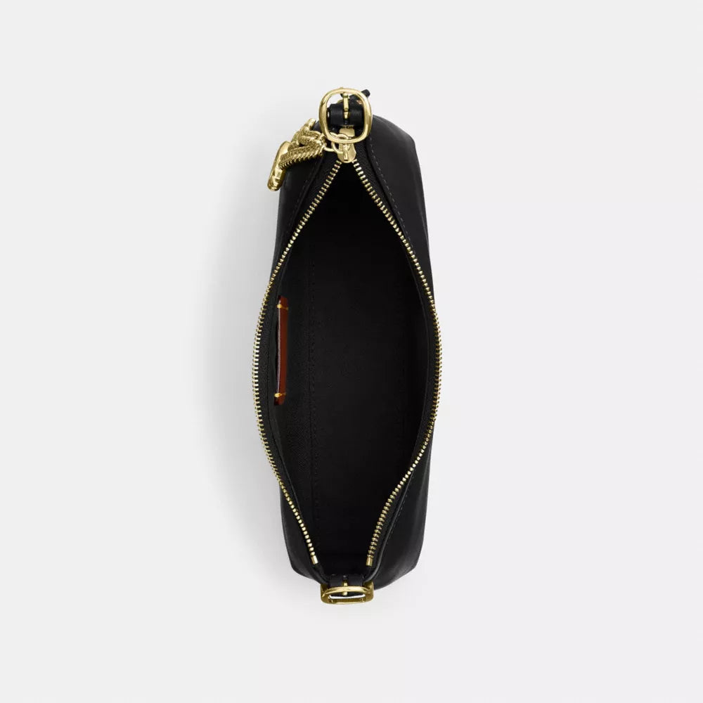 Emeilia Shoulder Bag - Natural Grain Leather/Gold/Black