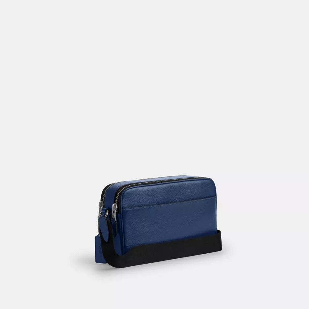 Graham Crossbody Bag With Car Print - Silver/Deep Blue Multi