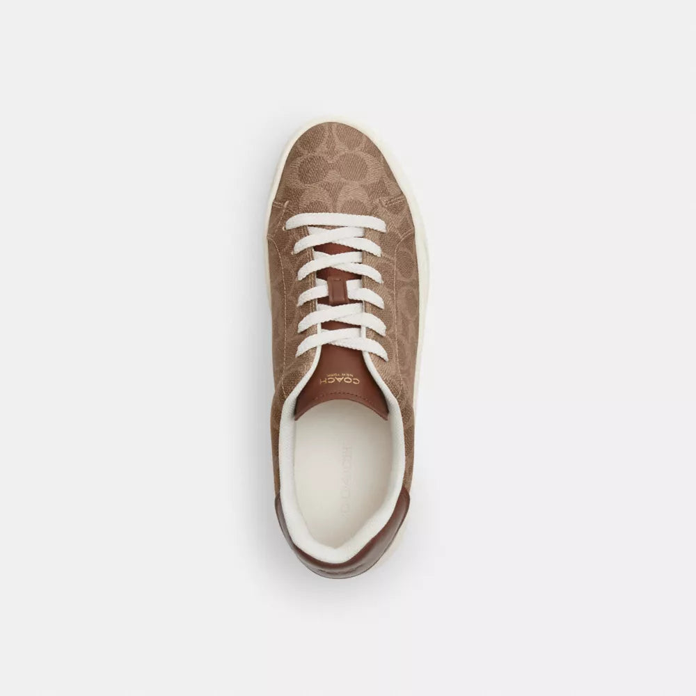 High Line Sneaker In Signature Canvas - Signature Canvas/Brown Khaki