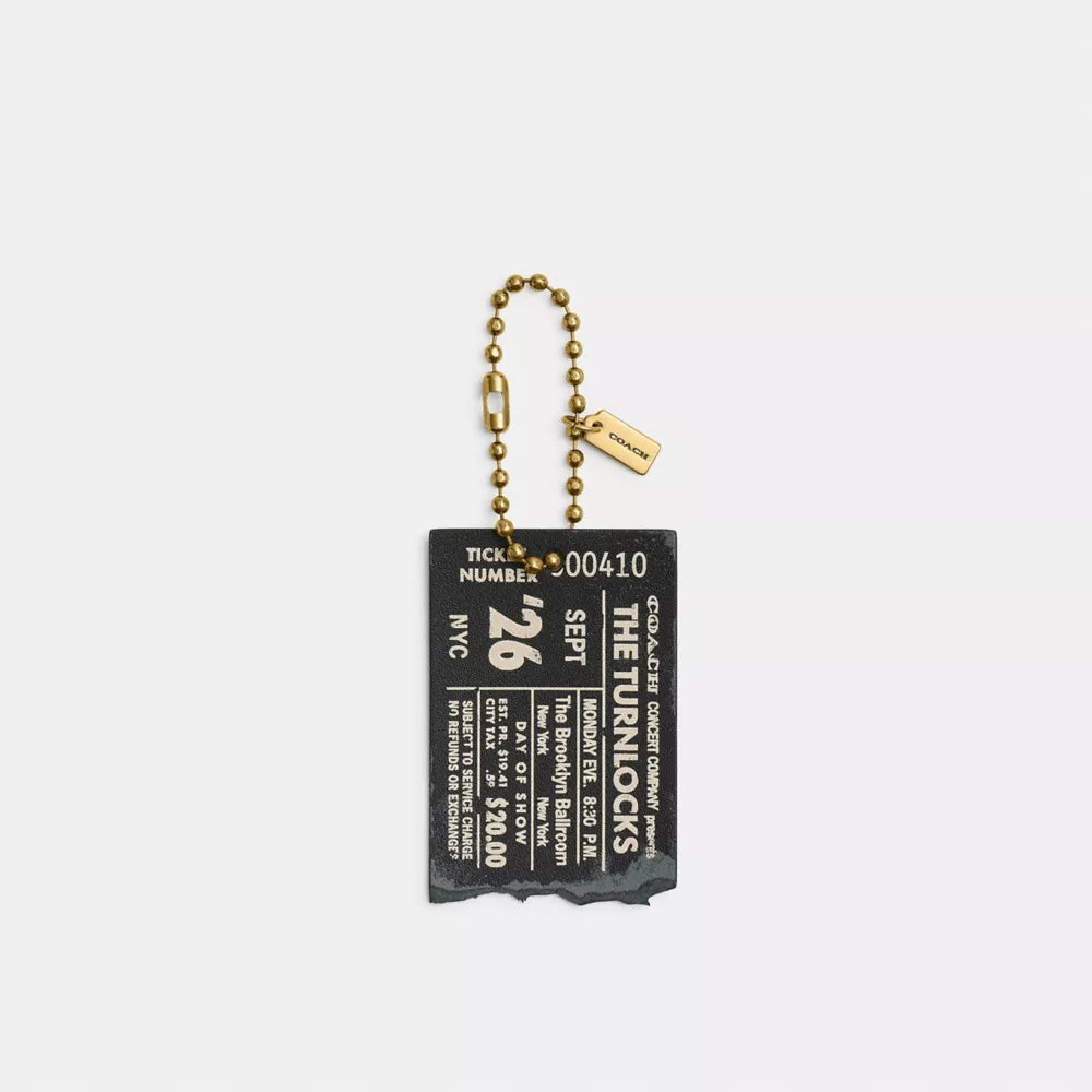 The Turnlocks Concert Ticket Bag Charm - Brass/Black