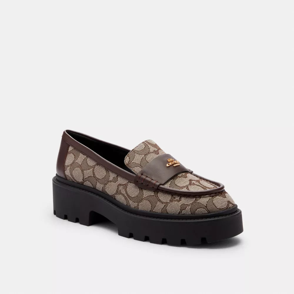Lucy Loafer In Signature Jacquard - Oak/Maple