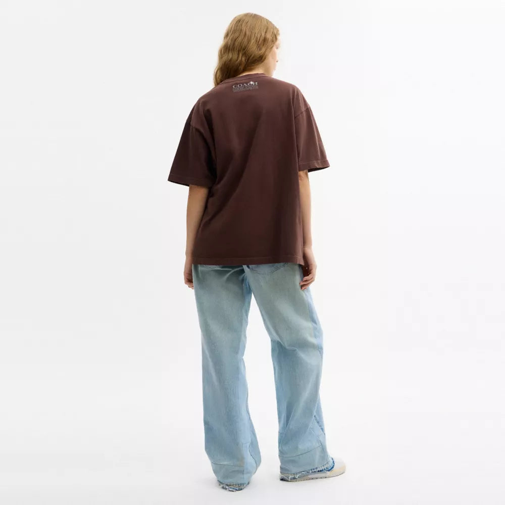 Hardware Relaxed T-Shirt In Organic Cotton - Brown