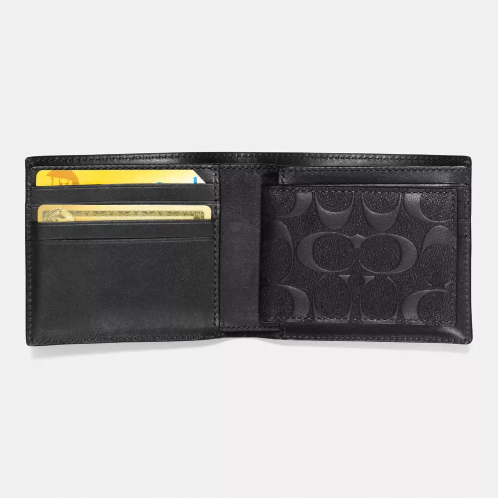 3-In-1 Wallet In Signature Leather - Smooth Leather/Black
