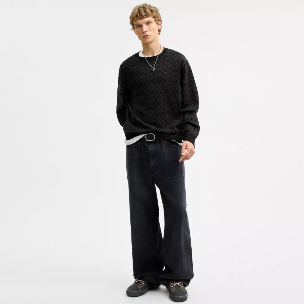 Signature Crewneck Sweater - Black