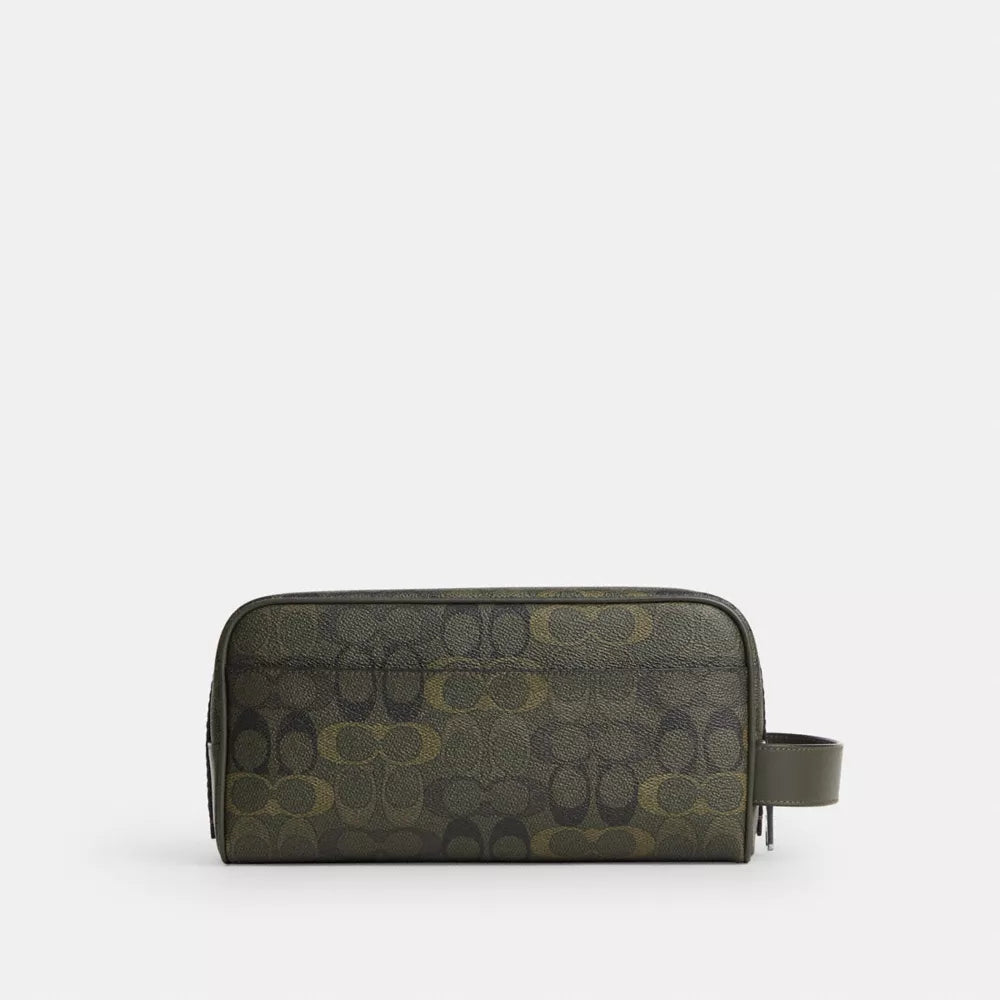 Large Travel Kit In Signature Camo Print - Silver/GREEN